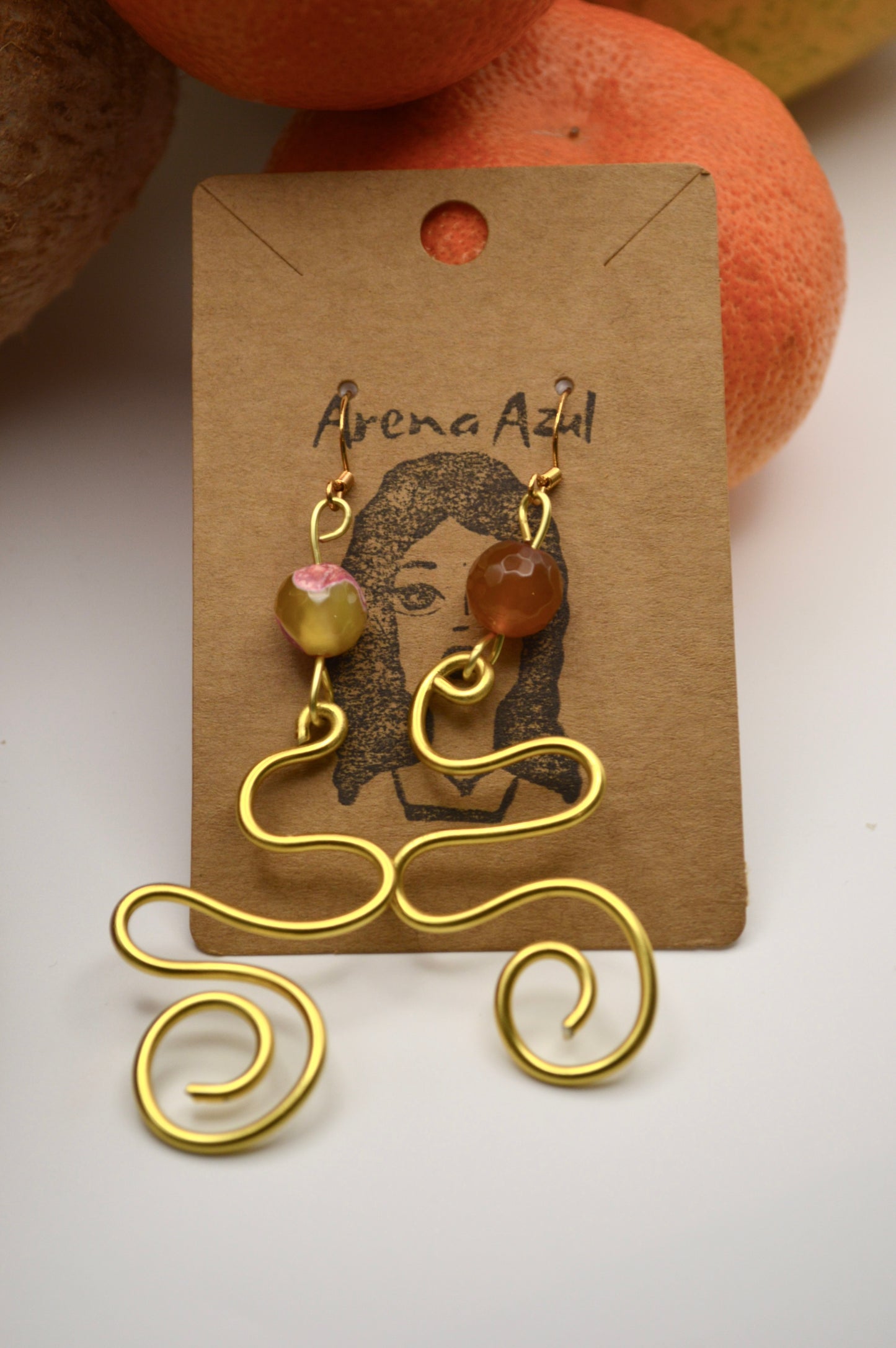 Curved reef earrings