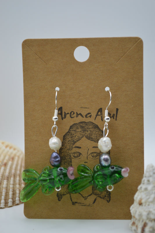 Pucker Fish Glass Earrings