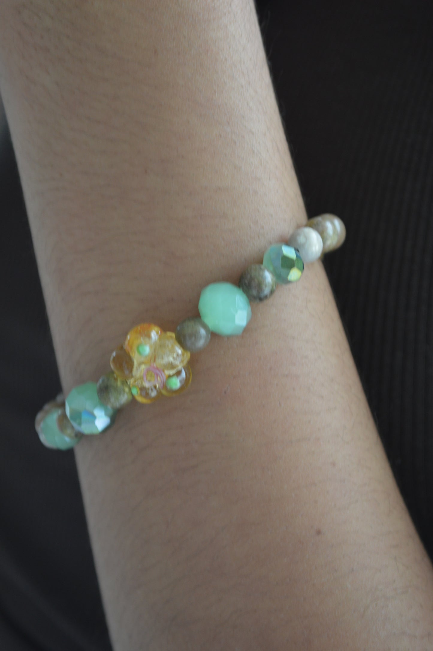 Bubble Glass Flower Bracelet