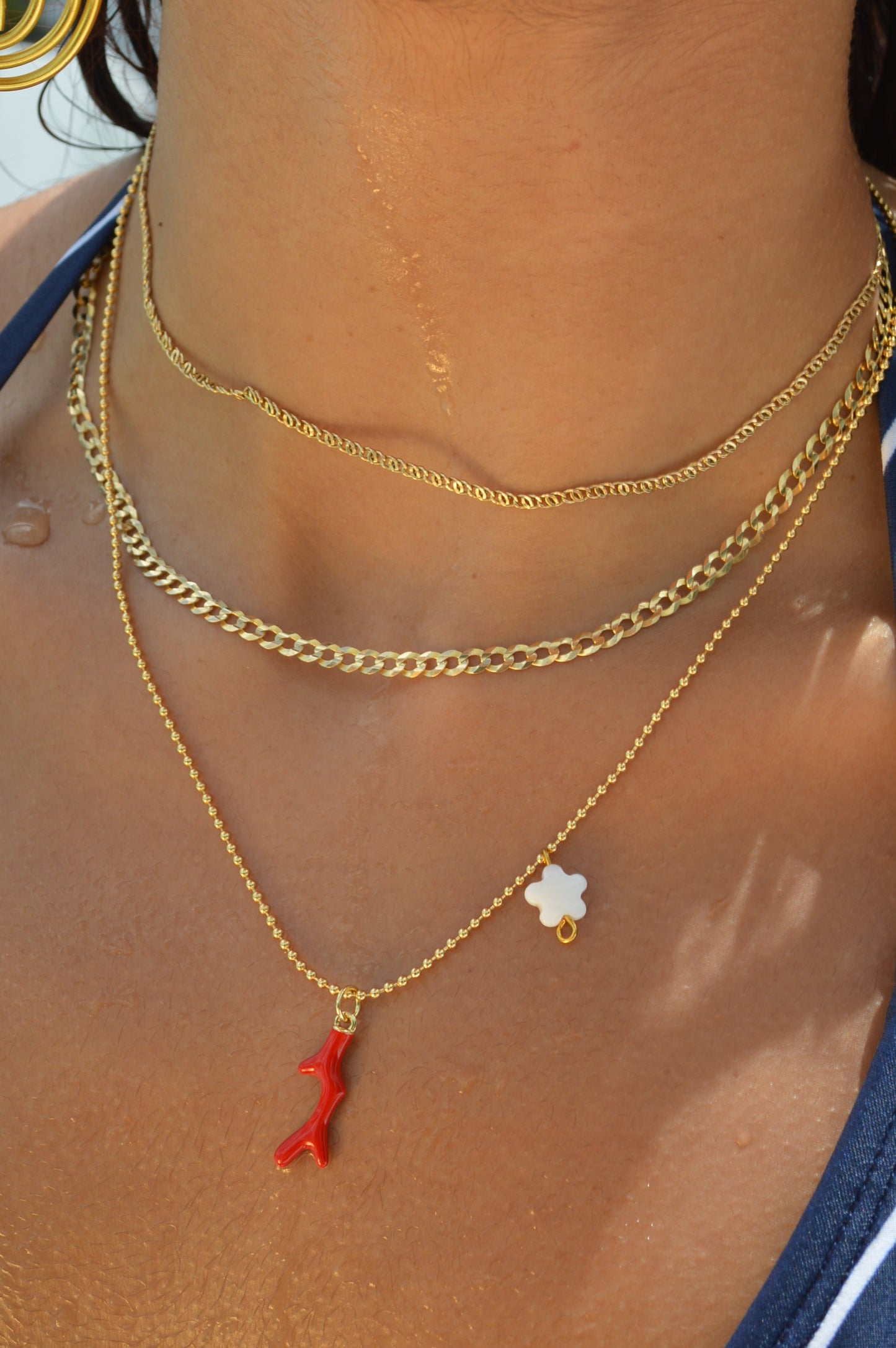 Coral pendant necklace