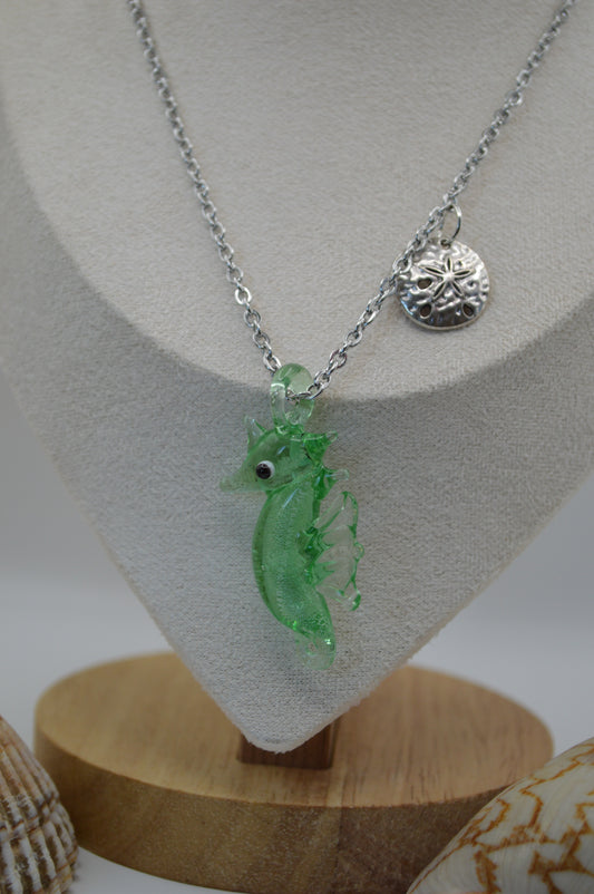 Green Seahorse Necklace