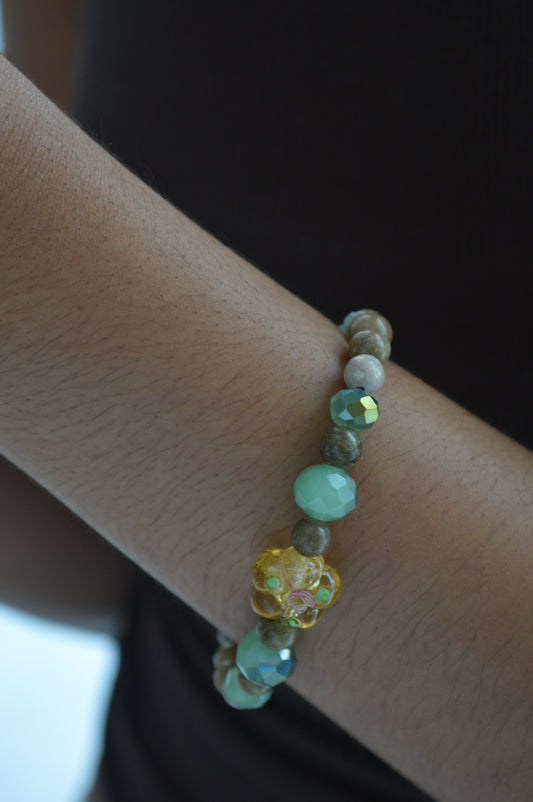 Bubble Glass Flower Bracelet