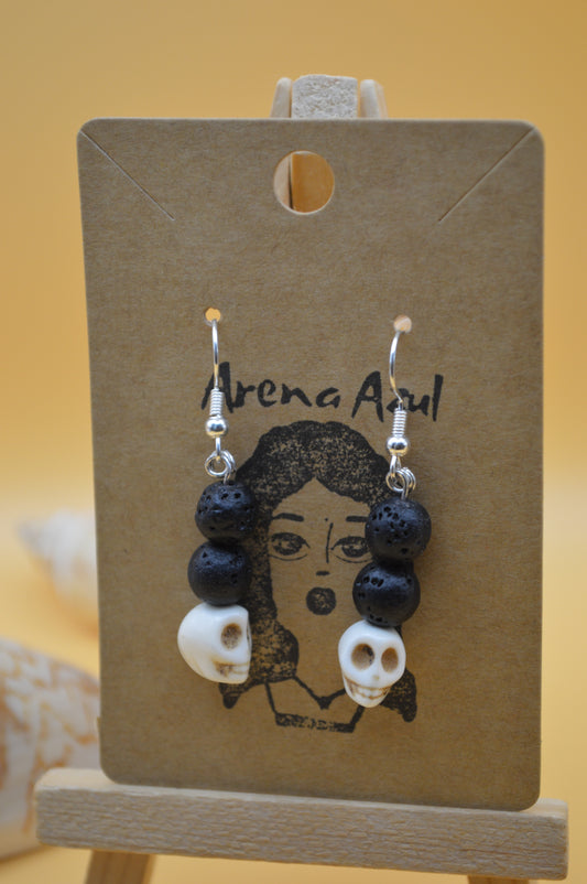 Volcanic Skull Earrings