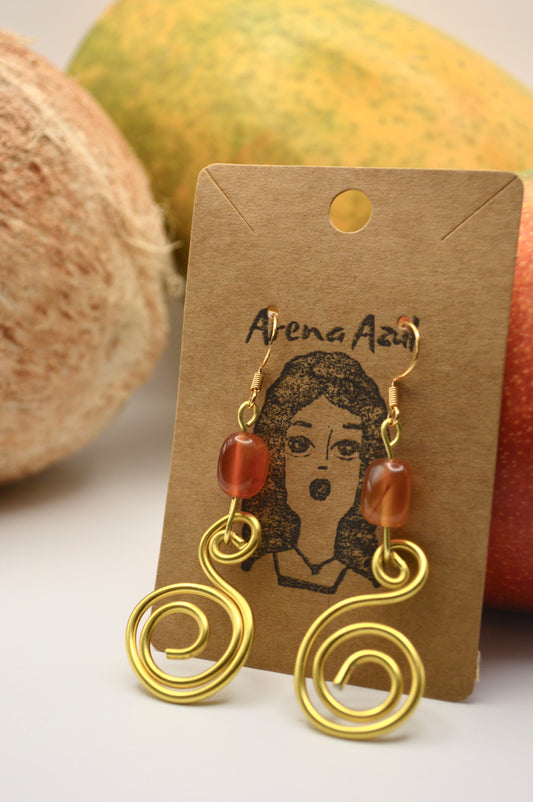 Amber stone earrings