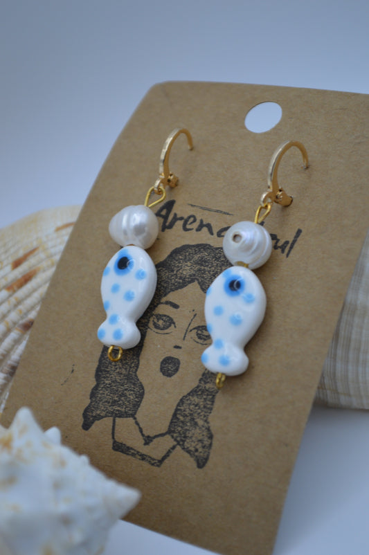 Polka-Dot Fish Earrings