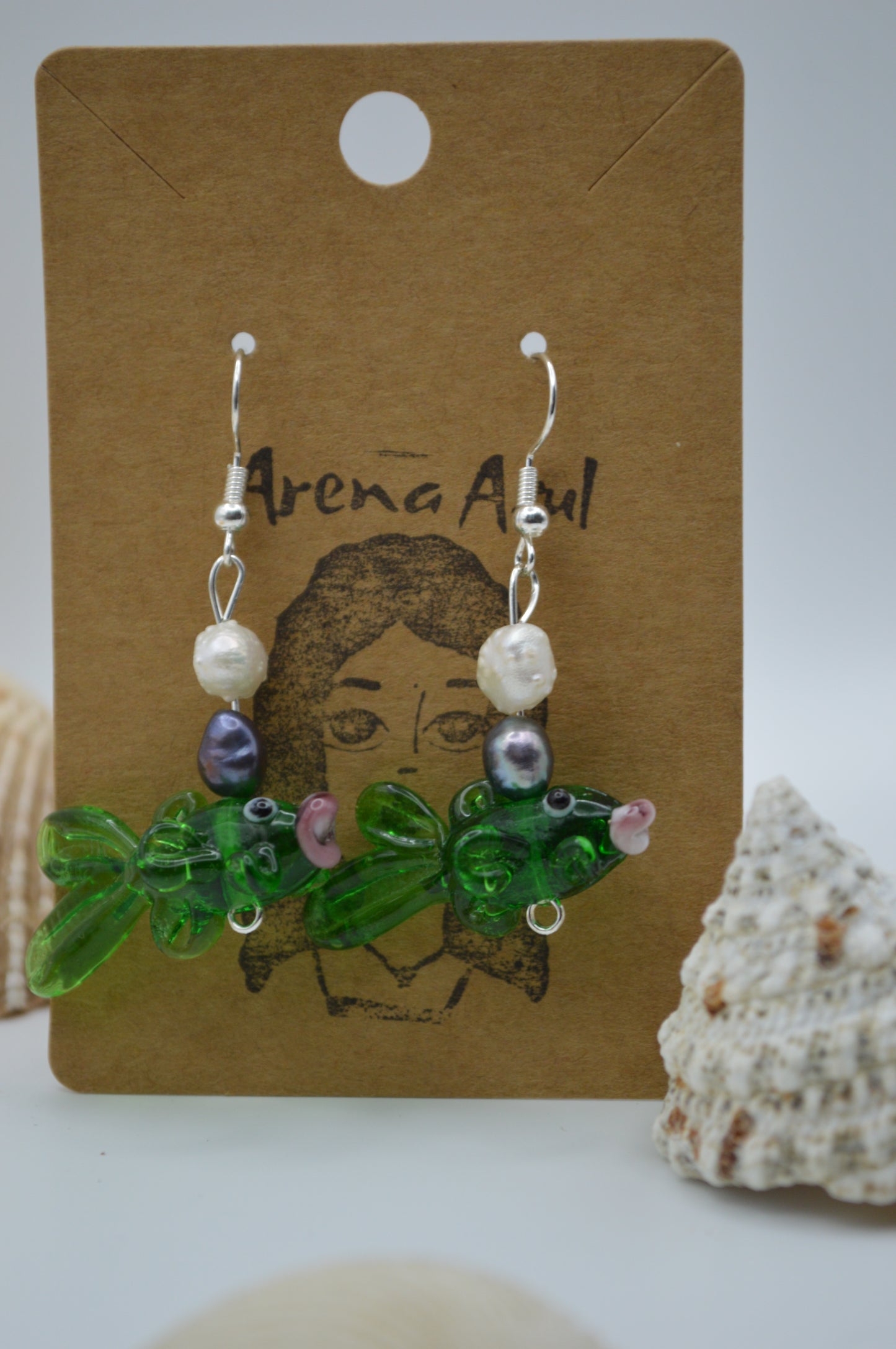 Pucker Fish Glass Earrings