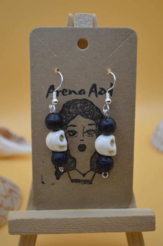 Volcanic Skull Earrings