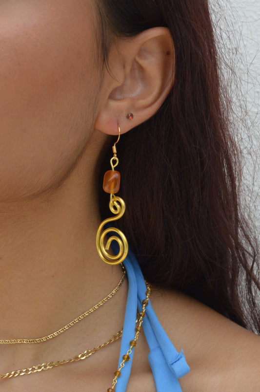 Amber stone earrings