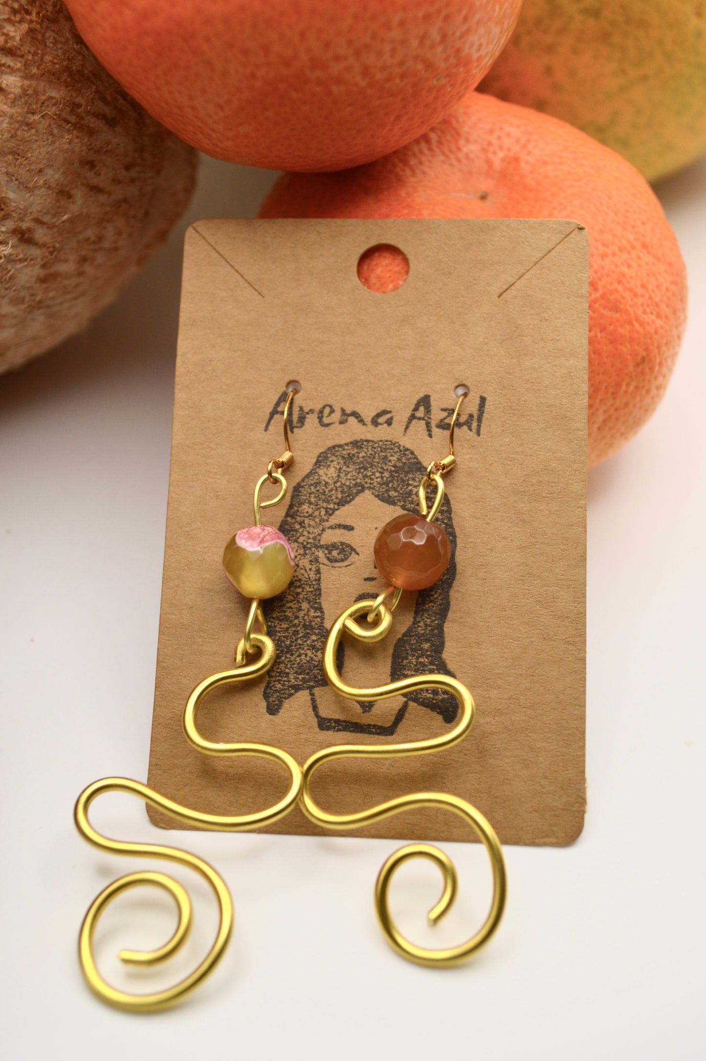 Curved reef earrings