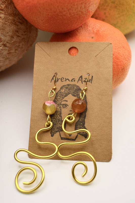 Curved reef earrings