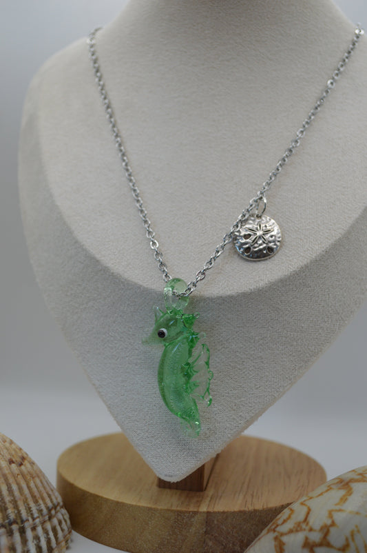 Green Seahorse Necklace